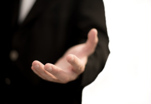 businessman with outstretched hand