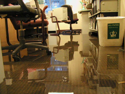 commercial property damage - flooded work office