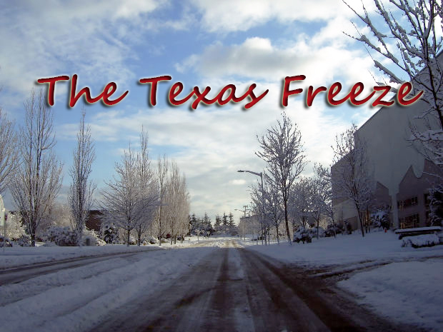 frozen texas roads