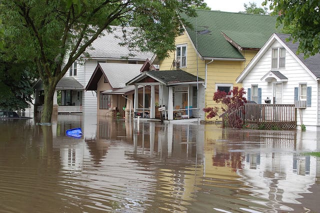 flooded homes